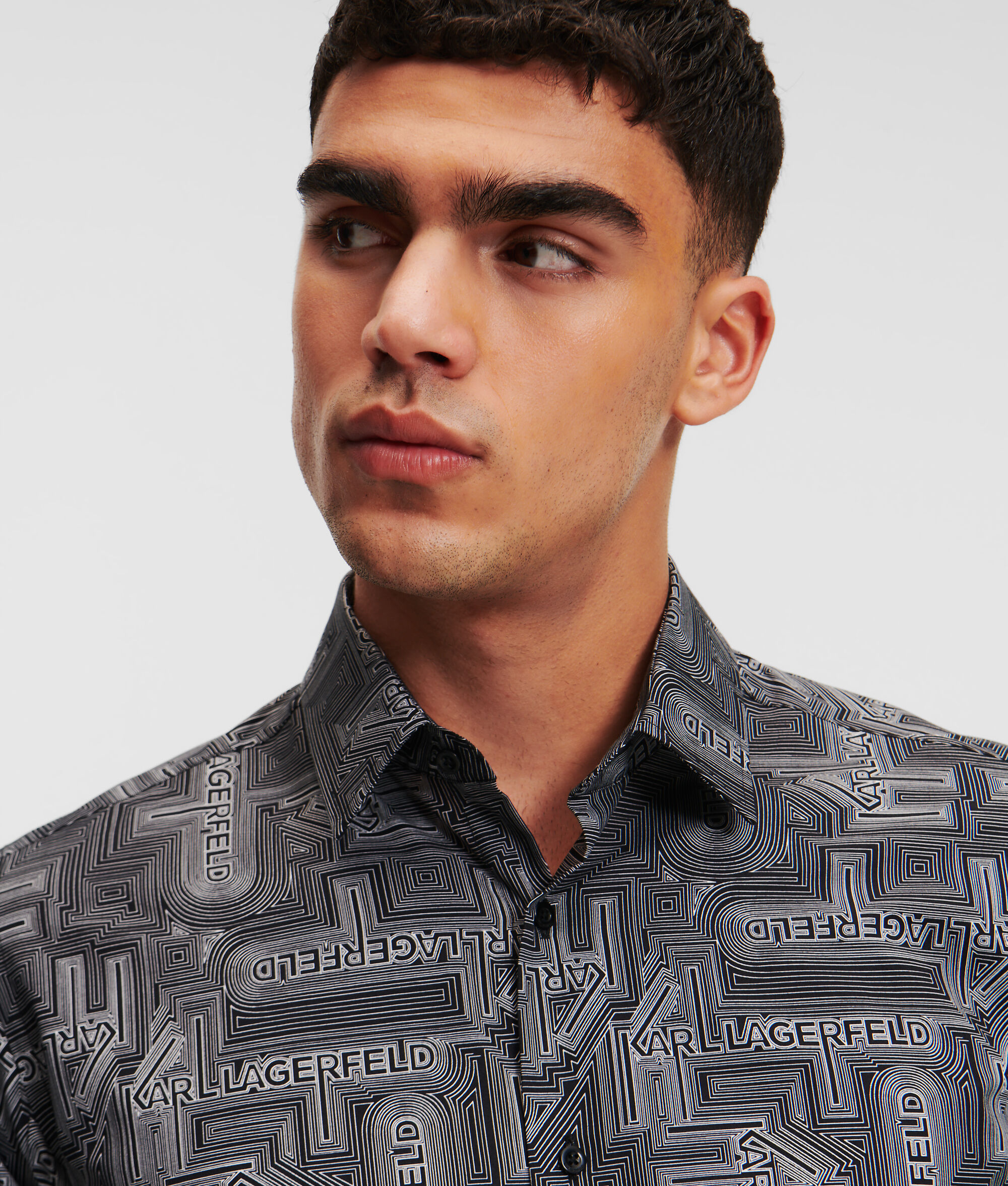 (image for) Premium-Grade CONTEMPORARY-FIT PATTERNED SHIRT